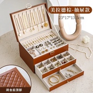New Light Luxury Jewelry Box Multi-layer Earrings Large Capacity With Lock Jewelry Box Earring Jewel