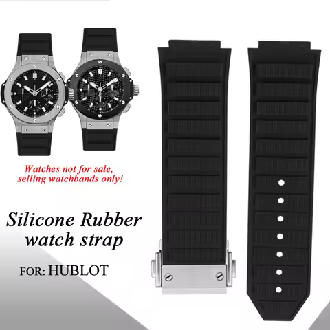 Silicone Rubber watch strap For HUBLOT King Power Big Bang watch band 19*27mm Men Waterproof bracele