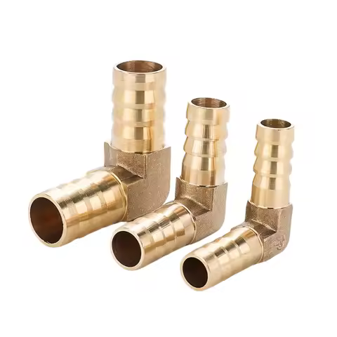 Brass Elbow Barb Fitting Reducer Right Angle Equal Barb Hose Fitting 6mm-25mm ID Pipe Copper Pagoda 