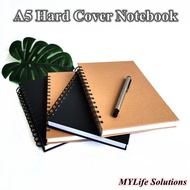 Hard Cover A5 Notebook Black Kraft Notebook Diary Book 200 Pages Hard Cover Notebook Buku Nota Tebal
