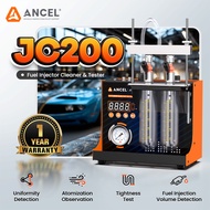ANCEL JC200 เครื่องทดสอบเครื่องฉีดน้ำมันเชื้อเพลิง 2 กระบอกสำหรับการสังเกตแสงหลังการกระจายน้ำมันเบนซ