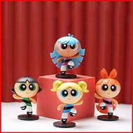 SQ1 4pcs The Powerpuff Girls Action Figure Blossom Bubbles Buttercup Model Dolls Toys For Kids Gifts