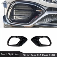 Dry Carbon Fiber Front bumper Fog Lamp Vent Splitters Car Decoration for Mercedes Benz CLA Class W118 C118 CLA45 AMG 202