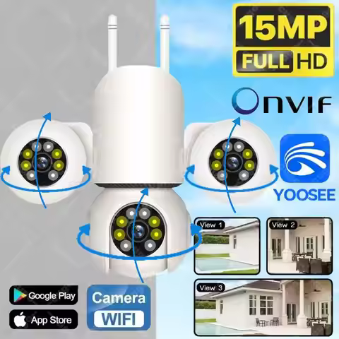 15MP HD 3 Lens Video Surveillance Camera Wifi Network CCTV Camera Wireless PTZ AI Tracking Onvif Mon