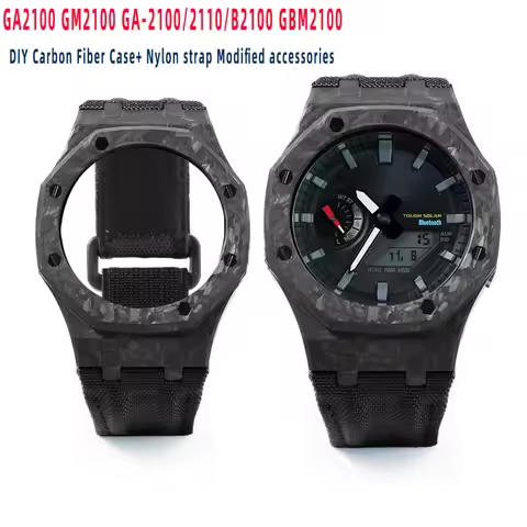 Modified Ultra-Light Watch Case & Strap For Casio GA2100 GM2100 GA-2100/2110/B2100 GBM2100 DIY Carbo