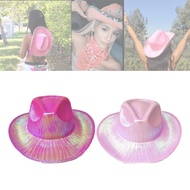 Mo* Light-Up Pink Kids Cowgirl Hat Child Blinking Cowgirl Hats Cowboy Costume