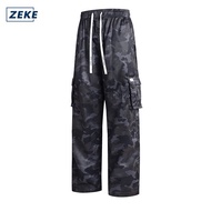 ZEKE Camouflage Cargo Pants Men lalaki Tactical Six PocketWorking Cargo Pant Plain Trouser
