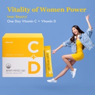 Hurum OneDay Vitamin C+D Powder Vitamin C Vitamin D 100bags Cell Health Bone Health Necessary Vitami