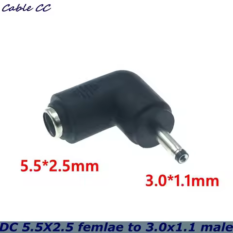 90 Degree DC Power 3.0 x 1.1mm Male to 5.5 x 2.1mm Female for Huawei S7 Acer W700 S3 S5 P3 Samsung S