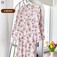 ZOE ARISAH Aaliyah Kurung Moden Printed Wanita Muslimah Floral Baju Raya 2026 Modern Premium Kurung 