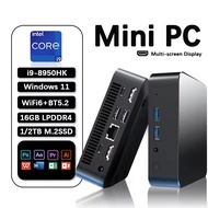 Mini PC Windows 11 Intel Core i9 8950HK 16GB DDR4 512GB 1TB SSD PC Gamer Computer Dual WIFI 6 BT5.2 