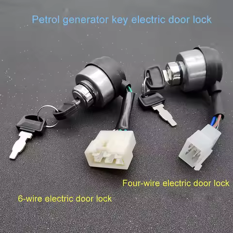 4/6 Wire Way Generator Ignition Start Key Lock Combination Switch For 2-3KW 168F and 5-8kw 188F Gene