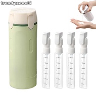 TRENDYZONE0I 4 in 1 Travel Dispenser Bottles, Refillable with Scale & Label Stickers Travel Toiletri
