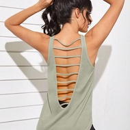 Women's tank top, aerobic gym mesh knit top, women's gym mesh tank top, outerwear tank top,