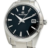 二手精工 Grand Seiko SBGX261/9F62-0AB0 Heritage 系列男士不鏽鋼石英腕錶，黑色錶盤，銀色錶帶