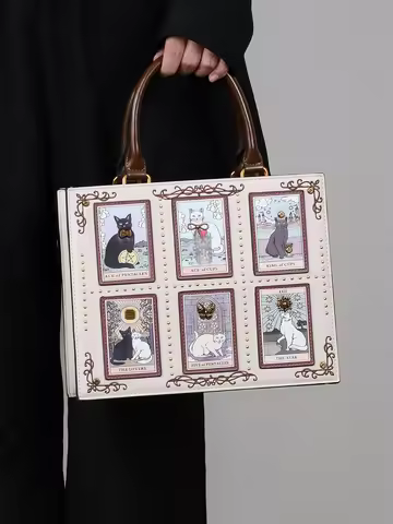 2025 High-end fashion summer new handbag female bag niche design Tarot tile tote bag large capacity 