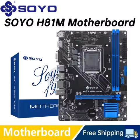 SOYO H81M Gaming Motherboard Dual Channel DDR3 M.2 NVME PCIEx16 HDMI VGA Interface LGA 1150 Supports