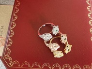 Cartier 雙豹頭開口戒指 - 玫瑰金/金色/銀色