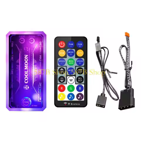 587B Coolmoon RGB Remote Controller for DC 12V 5A LED Color Intelligent Fan Controller 60W 6pin Fan 