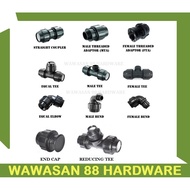 HDPE Poly Pipe Fittings Poly Paip Fitting Connector / Penyambung Poly Paip Gigi 20MM 25MM 32MM Reducting Tee Coupler