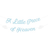 Sursurprise Little Piece of Heaven Baby Shower Decorations, A Little Piece of Heaven Banner, On Clou