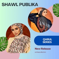 SHAWL PUBLIKA QABUL SERIES TUDUNG BAWAL COTTON JAPANESE VOILE BIDANG 45 TUDUNG CORAK PRINTED