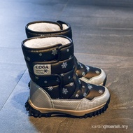 Ready Stock Children's High-Top Cotton Shoes Cold-Resistant Warm Snow Boots Plush Thickened Ski Boot