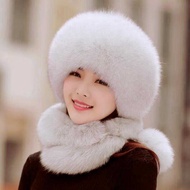 Hat Women Winter Lei Feng Faux Fur Fox Fur Hat Dome Mongolian Hat Thickened Warm Russian Snow Hat