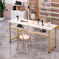 Light Luxury Small Apartment Dressing Table Imitation Marble Nail Table length 80/100/120/140cm