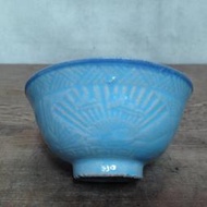 WH11651【四十八號老倉庫】全新 早期 台灣 扇魚竹花紋 古早碗 飯碗 米糕碗 碗粿碗 11.6cm 有瑕 1碗價
