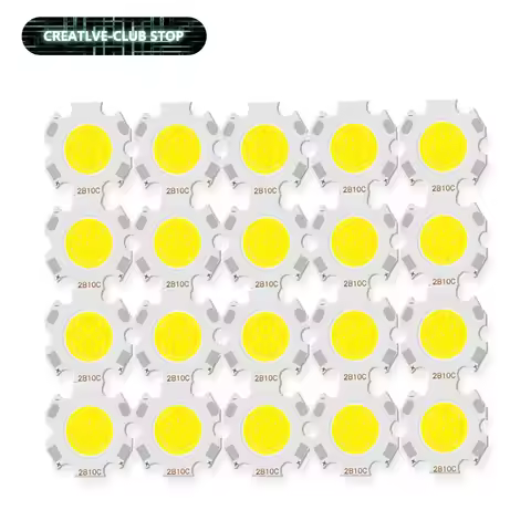 20pcs a lot High Power LED COB Light Bulb 250mA Size 20MM 3W 5W 7W 10W LED Source Chip Light Lamp Sp