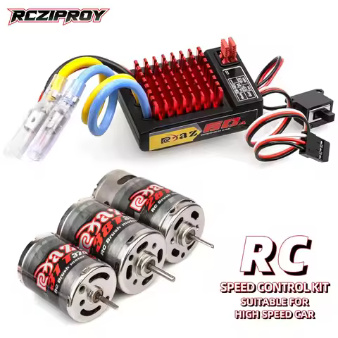 RC 380 390 Brushed Motor & 60A Waterproof ESC Speed Control Kit RC Vehicle Upgrade Parts