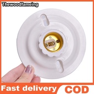 hewoodfameing E27 LED Light Bulb Holder Round Socket E27 Base Lamp Socket Screw Base EN