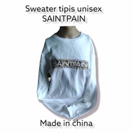 sweater tipis unisex  SAINTPAIN SL ORI preloved putih 