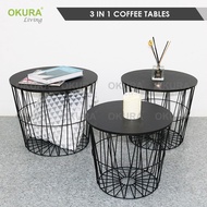 OKURA 3 in 1 Coffee Tables Storage Table Nest Table Bedside Table Home Living Decorative Tables Meja