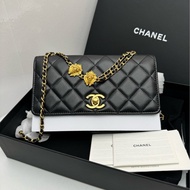 【全❤️全套】Chanel23A手工坊獅子️woc 黑金 斜挎包
