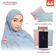 [6.6] Siti Khadijah Telekung Signature Lunara in Pewter Blue + Hana Lite Foam Sejadah + Free Sk Pillow