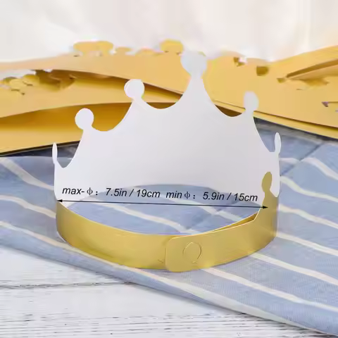 T For Birthday Parties Birthday Hats Paper Gold Card Crown Bright Color Gold Gold Card Paper 12pcs 1