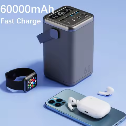 Outdoor Power Bank 60000mAh Portable Power Bank External Battery Pack PD 30W Fast Charger For Xiaomi