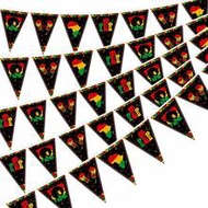 12pcs Black History Month Flags, Triangular Flags For June Commemorative Month, Black History Month 