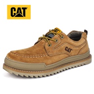 CAT Caterpillar รองเท้าทำงาน Fashion รองเท้าหนังชั้นบนสุด, รองเท้าลำลองส้นเตี้ย, รองเท้าเทรนนิ่งพื้นรองเท้าแข็งแรงทนทาน Tooling Shoes รองเท้าลำลองส้นเตี้ย CAT รองเท้าเทรนนิ่งพื้น0-S8022f