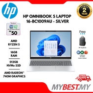 HP OmniBook 5 Laptop 16-bc1009AU - Silver (Ryzen 5-8540U/16GB LPDDR5/512GB)