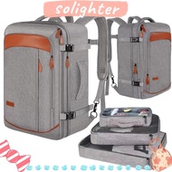 SOLIGHTER Travel Backpack, Shoe Pouch Expandable Travel Luggage Bagpack, Fashion 50L Large  Waterpro