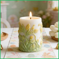 Bunny Candle Mold Easter Bunny Relief Silicone Crafting Mould Cylinder Resin Mould for Soap Clay Cem