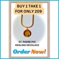 ✷ ☩ ∆ STAINLESS NECKLACE GOLD ST. PADRE PIO BUY 1 TAKE 1 HYPOALLERGENIC