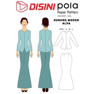 Pola Pakaian - Baju Kurung Moden ALYA - designer Arfah Jailan