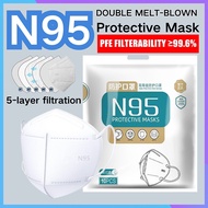 N95 Medical Mask 100pcs 5-Ply Filter Protection, Breathable Skin-Friendly, Individual Packaging [MY 
