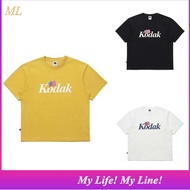 ML2 Korean Local Stock Kodak K6223LRS12 Gold Moment Logo Short Sleeve T-Shirt BLACK TEE K-FASHION SU