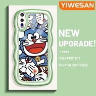 For Huawei P20 P20 Pro Case Cartoon Happy Doraemon Square Original Soft Liquid Silicone Edge Pattern Phone Case