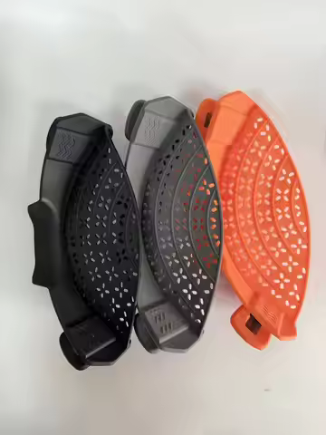 Silicone Clip On Strainer,Clip on Strainer for Pots Pans, Hands-free Clip-on Heat Resistant Silicone